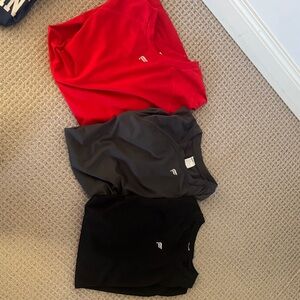Red, Gray, and Black T-Shirts